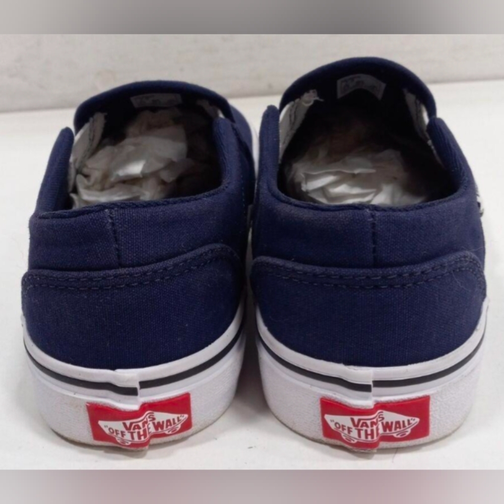 Vans Asher Slip-on Flowers Eclipse Navy Sneakers Size 7.5 Like New MSRP $75 - Picture 7 of 9